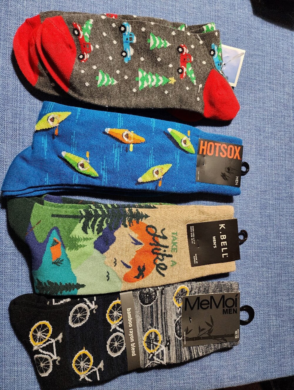 4 Pairs Of Men's Novelty Socks - Assorted Colors by HotSox, K. Bell & MeMoi